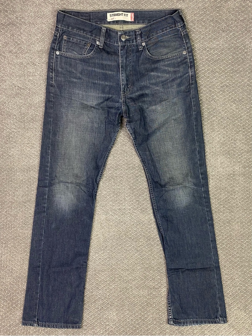 Levi's 505 Straight Fit Jeans Mens 31x32 Actual 32x31 Blue Cotton